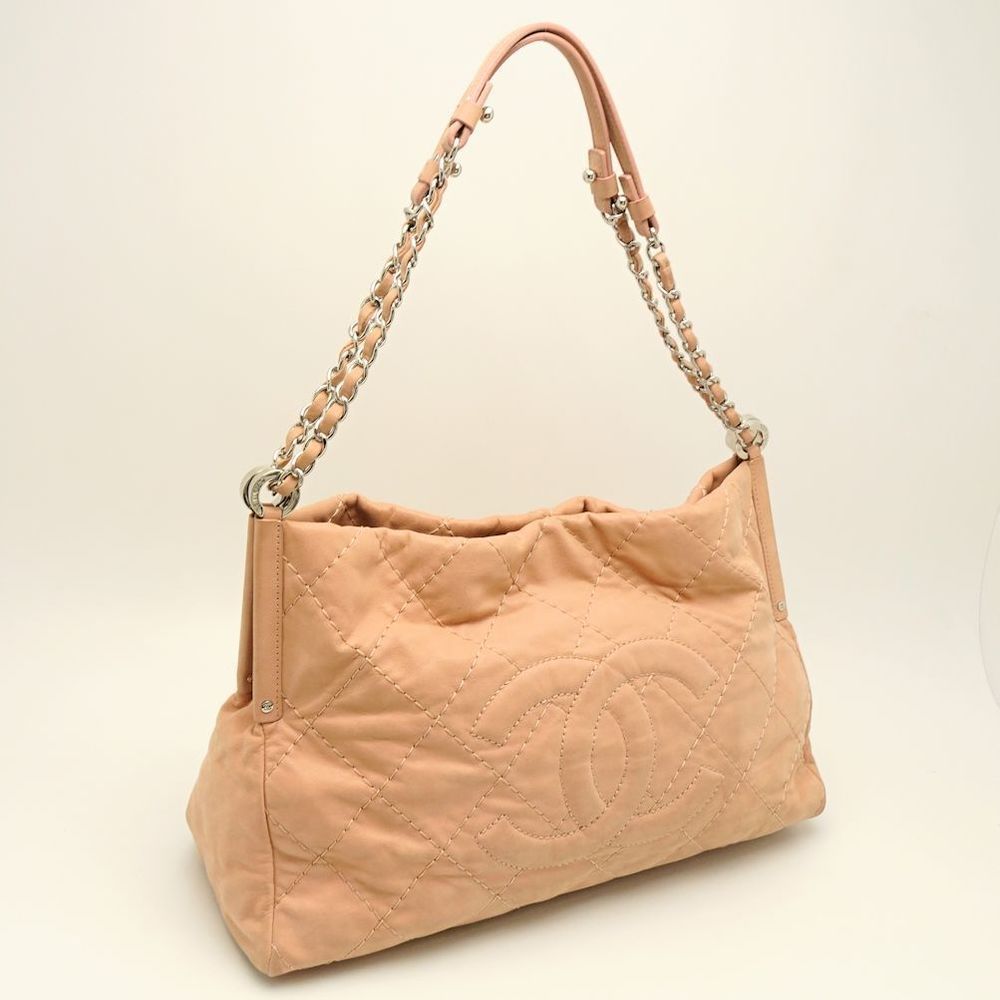 Chanel Chain Shoulder Bag 2way Diagonal Heremark Leather Pink